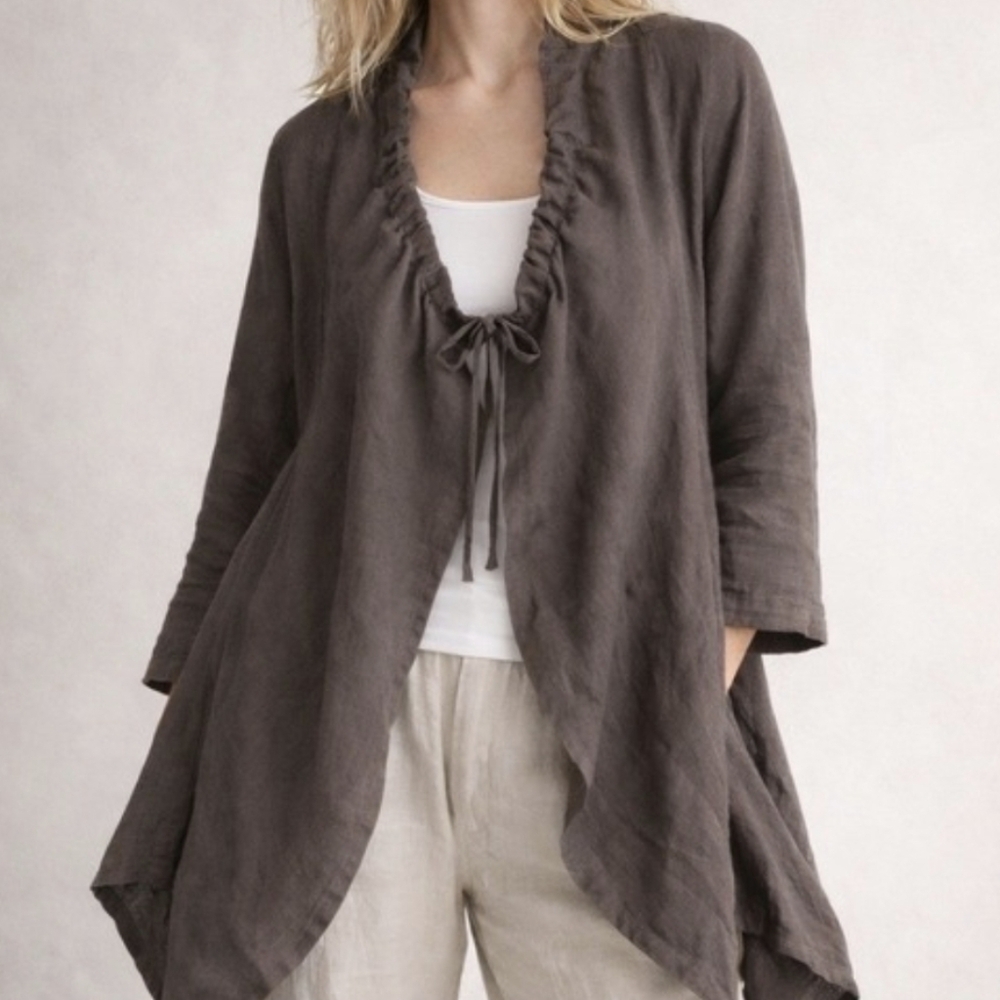 Bryn Walker Kai Waterfall Drawstring Open Jacket … - image 5